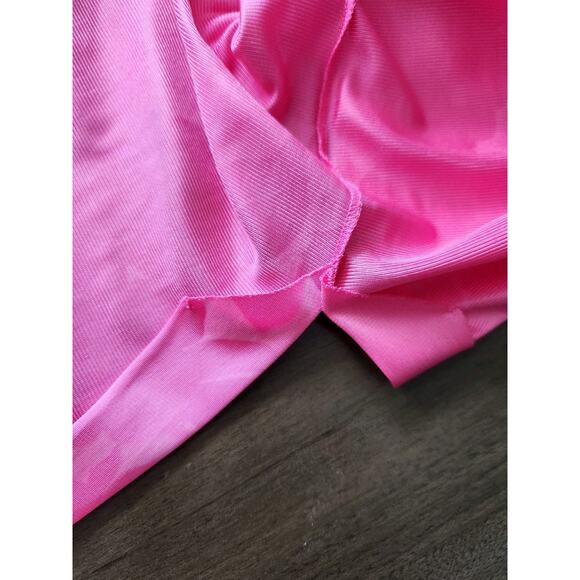 Vintage Vanity Fair Pink Nylon Mandarin Collar Maxi Dress Size 8 READ! - Picture 12 of 12